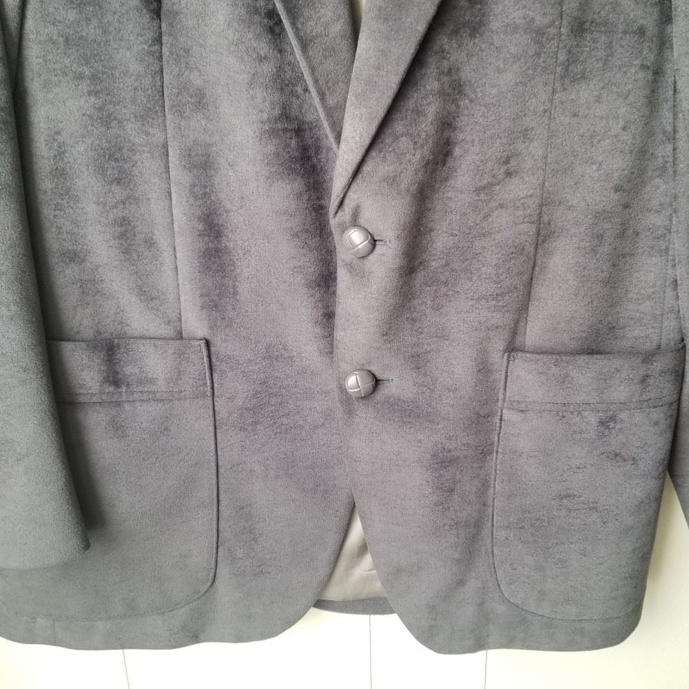 VTG Wm F. Farah Gray Microfiber 40R Sport Blazer Jacket Timeless USA Classic - Picture 8 of 11